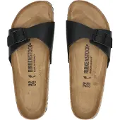 Birkenstock - Mules in materiale sintetico - Madrid Birko-Flor Narrow Black per Donne in Pelle - Taglia 40 - Nero