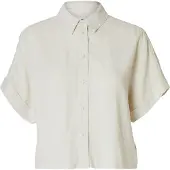 Selected Camicia A Maniche Corte Donne Beige 34