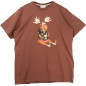 Lakor Booze Moose T-Shirt T-shirt Uomo (M, marrone)