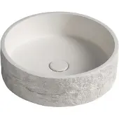 Sapho Lavabo in cemento ISPIR con rubinetto, 40 cm, arenaria bianca
