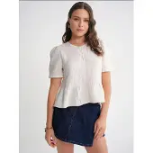 MixRay Camicia da donna beige chiaro