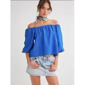MixRay Camicia da donna blu cobalto