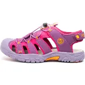 TROLLKIDS Kid's Kvalvika Sandal Sandali Bambini (33, lilla/fuchsia)
