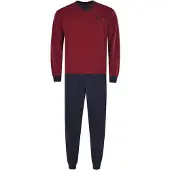 Hajo Pigiama lungo navy / rosso / rosso acceso