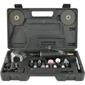 GEKO Smerigliatrice pneumatica diritta con accessori 21 pezzi G03142