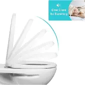 Woltu Sedile WC con meccanismo soft-close, in plastica, soft-close, antibatterico