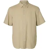 Selected Camicia In Misto Lino Uomini Grigio XL