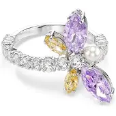 Swarovski Anello giallo / lilla / argento / trasparente