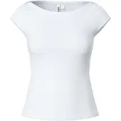 Pieces Top Con Maniche Ad Aletta | Bianco | S