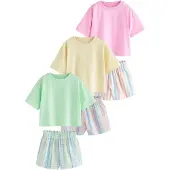 Next Pigiama blu chiaro / giallo chiaro / menta / rosa