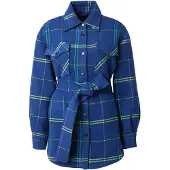 Desigual , Giacca overshirt quadri, Blu, L
