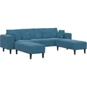 vidaXL Divano, 3 posti, blu, in velluto