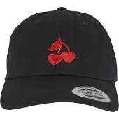 Miss Tee Cappello da baseball 'Heart Cherries' rosso acceso / nero / argento