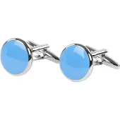 Suitable Gemello da polso rotondo blu NR92 Blu Azzurro