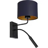 Luminex Applique Soho, cilindrica, lampada da lettura blu/oro
