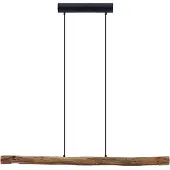 LINDBY Lampada LED a sospensione Nekala, nera, in legno, lunghezza 120 cm