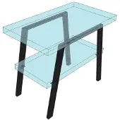 Sapho TWIGA gambe in acciaio 100x67cm, nero opaco (2 pezzi)