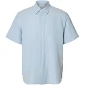 Selected Camicia In Misto Lino Uomini Blu XXL
