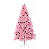 vidaXL Albero di Natale artificiale preilluminato rosa 240 cm PVC