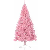 vidaXL Albero di Natale artificiale preilluminato Rosa 210 cm PVC