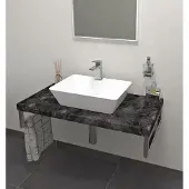 Sapho AVICE piano lavabo 60x50 cm, spessore 5 cm, pietra grezza