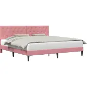 vidaXL Letto con testiera Rosa 200 x 200 cm Velluto