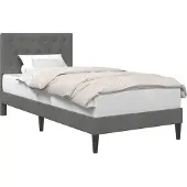 vidaXL Struttura letto con testiera Grigio scuro 90 x 200 cm Velluto