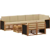vidaXL Set divani in legno massello di acacia