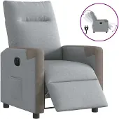 Syfax Poltrona Elettrica Reclinabile Grigio Chiaro in Tessuto