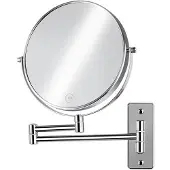 OEM Specchio da parete cosmetico, 20 cm, ingrandimento 10x, orientabile, cromato