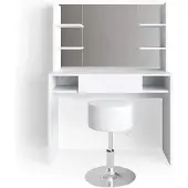OEM Toeletta bianca da 100 cm con specchio e sgabello