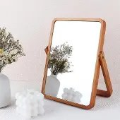OEM Piccoli specchi da trucco in legno con supporto regolabile