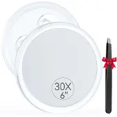 OEM Specchio cosmetico con ingrandimento 30x, 15 cm, con ventose