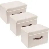 OEM Scatola portaoggetti pieghevole in tessuto beige 38x25x25 cm