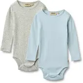 Wheat Tutina / body per bambino blu pastello / grigio sfumato