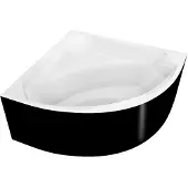 Polysan ROSANA MONOLITH vasca angolare 146x146x63cm, bianco/nero