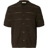 Selected Camicia Polo In Maglia Uomini Marrone M
