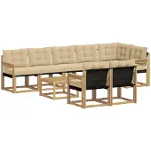 vidaXL Set da salotto da esterno , 9 pezzi, bianco e beige