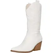 Salinyang Stivale da cowboy bianco