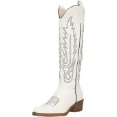 Salinyang Stivale da cowboy bianco