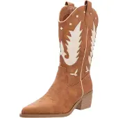 Salinyang Stivale da cowboy crema / camello
