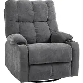 HOMCOM Poltrona relax girevole con funzione reclinabile e dondolante