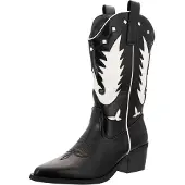 Salinyang Stivale da cowboy nero / bianco