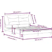 vidaXL Giroletto con testiera in tessuto grigio scuro 160x200 cm