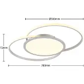 LUCANDE Plafoniera LED Senne, CCT, argento, metallo