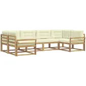 vidaXL Set di divani da esterno, 6 pezzi, bianco e crema