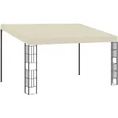 Syfax Gazebo a Parete 3x4 m Crema in Tessuto