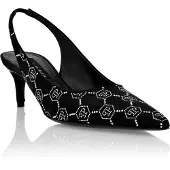 Philipp Plein Slingback in raso con Hexagon di strass