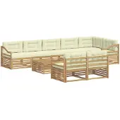 vidaXL Set da salotto da esterno , 9 pezzi, bianco e crema