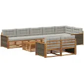 vidaXL Set da salotto da esterno , 9 pezzi.